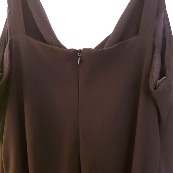 Vintage Black Chiffon Maxi Dress with Drape Neckline Sheer Hem Size 20W EUC - Picture 7 of 11